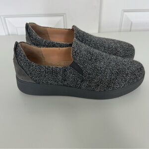 FitFlop Women's Rally E01 Merino Wool-Mix Slip-On Skate Sneaker Love Grey Size 9